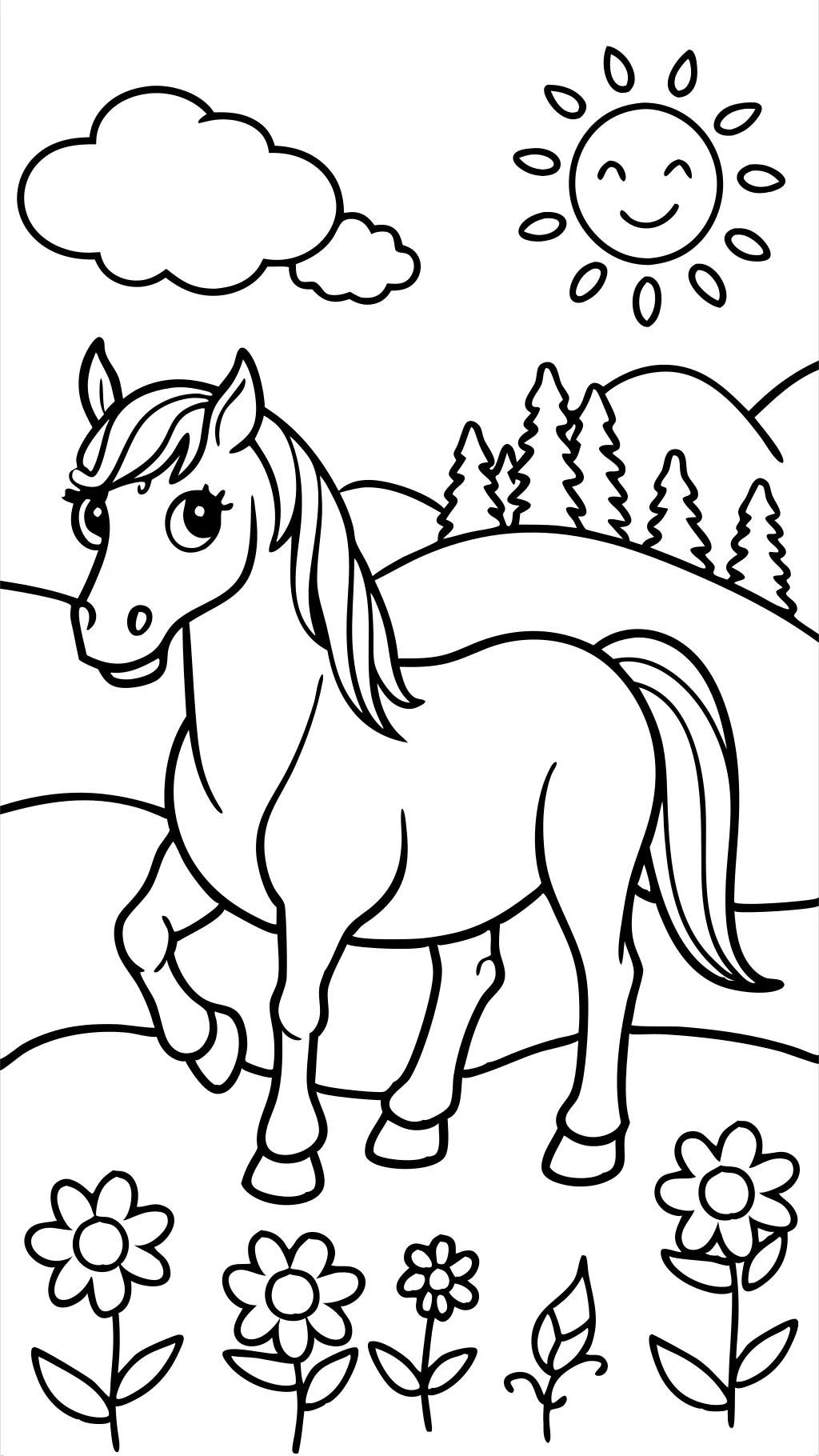 coloriages de chevaux pour les enfants